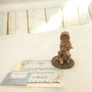Enesco Miss Martha's Mattie Sweet Child Decorative Girl With Flowers Figurine